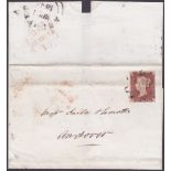 POSTAL HISTORY : 1843 Penny red on wrapper cancelled by No1 in MX,