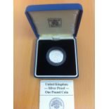 COIN : 1987 One Pound Silver Proof coin cased and boxed.