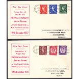 FIRST DAY COVERS : 1957 Graphites set on pair of first day covers, cancelled by Southampton