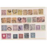 STAMPS : Selection of early mint & used issues on stock page. Inc 1871 100m imperf, 1872 issues,