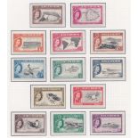 ASCENSION STAMPS : 1956 QEII definitive set of 13, lightly M/M. Cat £130.