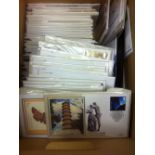 FIRST DAY COVERS : Box with well over 100 Benham Small Silk sets, very high original retail cost