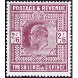 GREAT BRITAIN STAMPS : 1911 2/6 dull reddish purple mounted mint SG 316 Cat £300.