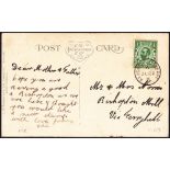 FIRST DAY COVER : 1911 Downey Head, 1/2d on attractive Coronation postcard with a fine, crisp