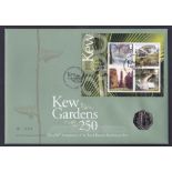 FIRST DAY COVER : 2009 Kew Gardens special coin cover including the scarce 50p coin.