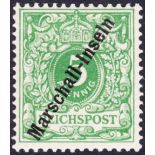 STAMPS : Marshall Islands 1899 5f Green over printed , mounted mint SG G2 Cat £700