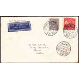NETHERLANDS POSTAL HISTORY , 1929 test flight from Amsterdam to Alep, Syria. Has a Alep arrival