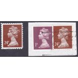 GREAT BRITAIN STAMPS : 1993 24p forgery mint copy, plus a scarce used example.