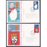 FIRST DAY COVER : 1966 Christmas set on special Christmas Greetings postcards, unusual.