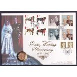 1966  Gold Sovereign first day cover produced by Mercury. Golden Wedding.