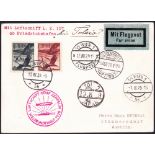 AUSTRIA POSTAL HISTORY, 1929 Graf Zeppelin Round the World flight (S 30). Card franked with two