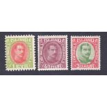 ICELAND STAMPS : 1931 definitive set to 40a plus 1 eyr mounted mint SG 182/90 + 194