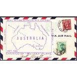 GREAT BRITAIN POSTAL HISTORY , 1934 England to Australia Air Race. Cover flown from UK by J.H.Wright