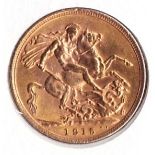 1915 Gold Sovereign in limited edition B
