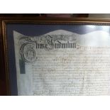 Large framed marriage deed from the Quee