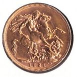 1921 Gold Sovereign in limited edition B