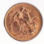 1908 Gold Sovereign in limited edition B