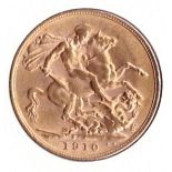 1910 Gold Sovereign in limited edition B