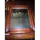 Carved Walnut Wall Mirror of Rectangular Form 32 Inches Wide x 36 Inches High