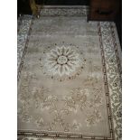 Neat Sized Wool Rug with Central Floral Medallion 47 Inches Wide x 67 Inches High