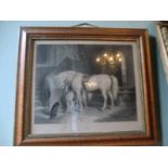 Edwin Landseer Lithograph Titled Favourites Dated 1841 23 Inches High x 27 Inches Wide