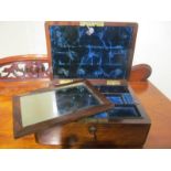 Regency Dressing or Jewellery Chest with Fitted Interior Rosewood with Original Key 12 Inches Wide