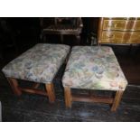 Pair of Georgian Style Foot Stools 23 Inches Wide x 12 Inches High