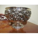 Large Antique Solid Silver Chased and Embossed Punch Bowl on Further Decorated Pedestal Base 10