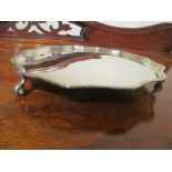 Solid Silver Antique Salver on Scrolled Supports 9 Inches Wide Approximately