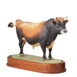 A ROYAL WORCESTER 'JERSEY BULL' FIGURE, MODELLED BY DORIS LINDNER (1896-1979), 1965 oval base in