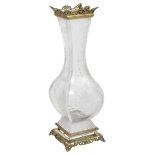 A FRENCH CLEAR GLASS VASE, BACCARAT, PARIS, CIRCA 1880 the baluster square section 'rock crystal'