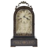 A FRENCH MANTEL CALENDER CLOCK, J. SILVANI, PARIS, MID 19TH CENTURY the silvered dial with Roman