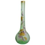 A LARGE FRENCH CAMEO GLASS VASE, LEGRAS ET CIE, PARIS, CIRCA 1900 elongated bottle form, green glass