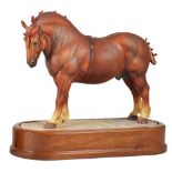 A ROYAL WORCESTER 'SUFFOLK STALLION' FIGURE, MODELLED BY DORIS LINDNER (1896-1979), 1969 oval base