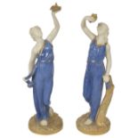 A PAIR OF ROYAL WORCESTER FIGURES OF 'LIBERTY' AND 'CAPTIVITY', 1920 each classical maiden