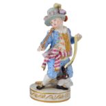 A MEISSEN FIGURE OF THE BOY ON A HOBBY-HORSE, LATE 19TH CENTURY after the model by Christian