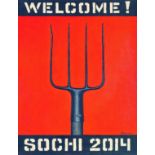 Vasily Slonov  Welcome! Sochi 2014 2012 Oil on canvas. 65 x 50 cm Signed