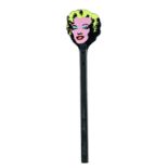 Vasily Slonov  Marilyn Monroe Fly Flap 2014 Wood, rubber, print. H = 51.5 cm Signed and titled by