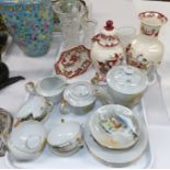 A Japanese porcelain part tea service and a selection of cut glass