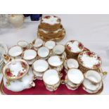 Sixty nine pieces of Royal Albert 'Old Country Roses' dinner and teaware