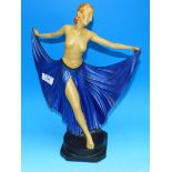 A Leonardi Art Deco plaster figure of a dancing lady, Reg No RD817181