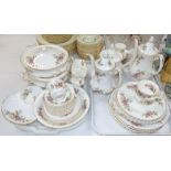 A selection of Royal Albert Moss Rose bone china coffee, tea and dinnerware, 36 pieces approx (