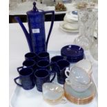 A Portmeirion Totem 6 piece coffee set; a 1960's French Arcopal coffee set of 6 cups and saucers