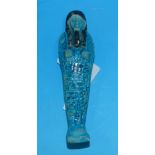 An Egyptian blue ceramic Shasti "grave token" figure, height 4½"