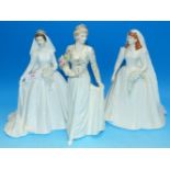 A Coalport figure:  Princes Margaret; a similar of Sarah, Duchess of York; and another Diana,