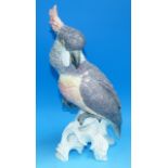 A Crown Staffordshire model of a cockatoo by J T Jones (crest repaired)