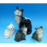A Beswick cat 1030; 3 kittens 1436