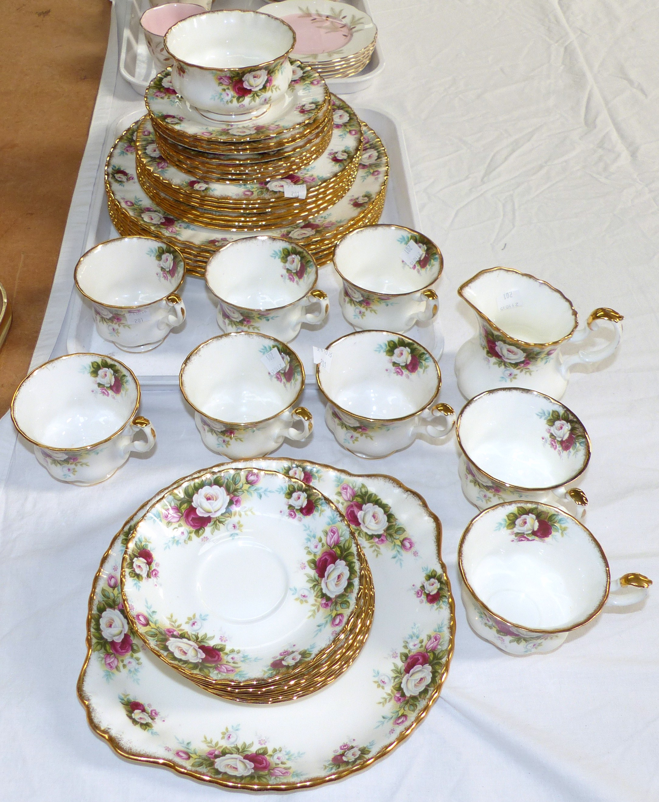 A Royal Albert "Celebration" part dinner and tea service, 30 pieces approx