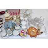 A Royal Doulton Rose Elegans bone china tea set; another; a selection of decorative china and