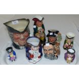 A Royal Doulton character jug Parson (large); 2 smaller jugs; other Toby jugs